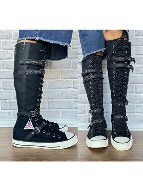 ⭐Converse Chuck Taylor XXHi Leather Straps 4 Men's Sneakers Boots Black A16600C⭐